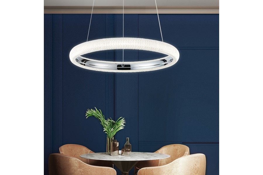 VIGO visiaci ledkový luster chrómový 1xLED/18W/3000K-3500K-4000K priemer: 40cm